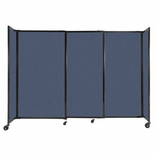 Versare StraightWall Sliding Portable Partition 7'2" x 5' Ocean Fabric 1460315 - main